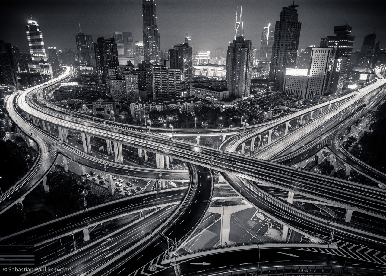 #12 A busy highway intersection.