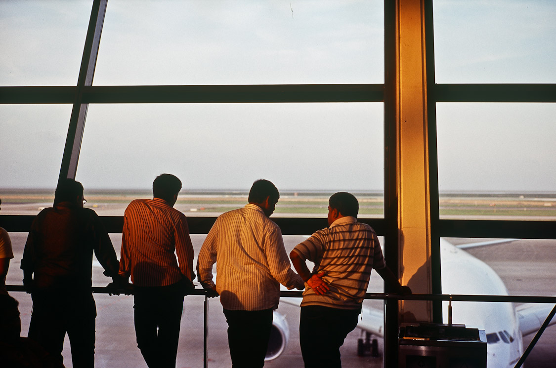 #52 waiting for departure in the evening sun, Shanghai Pudong Airport